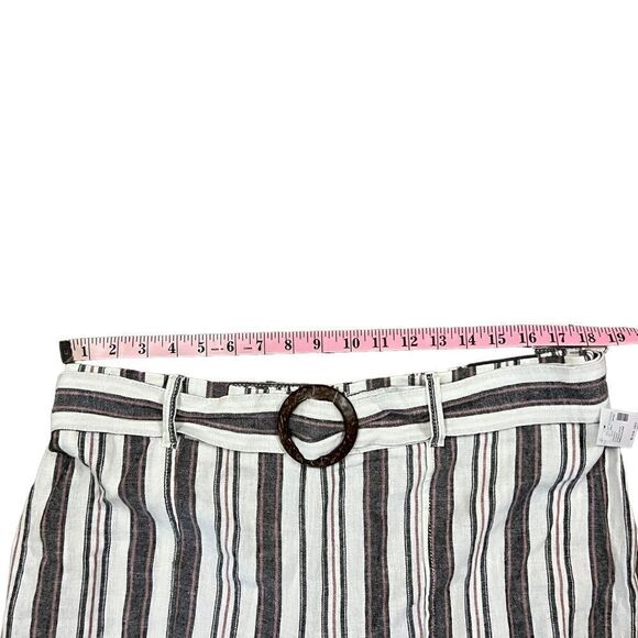 Striped Linen Pants Mid Rise Gaucho - Picture 4 of 8